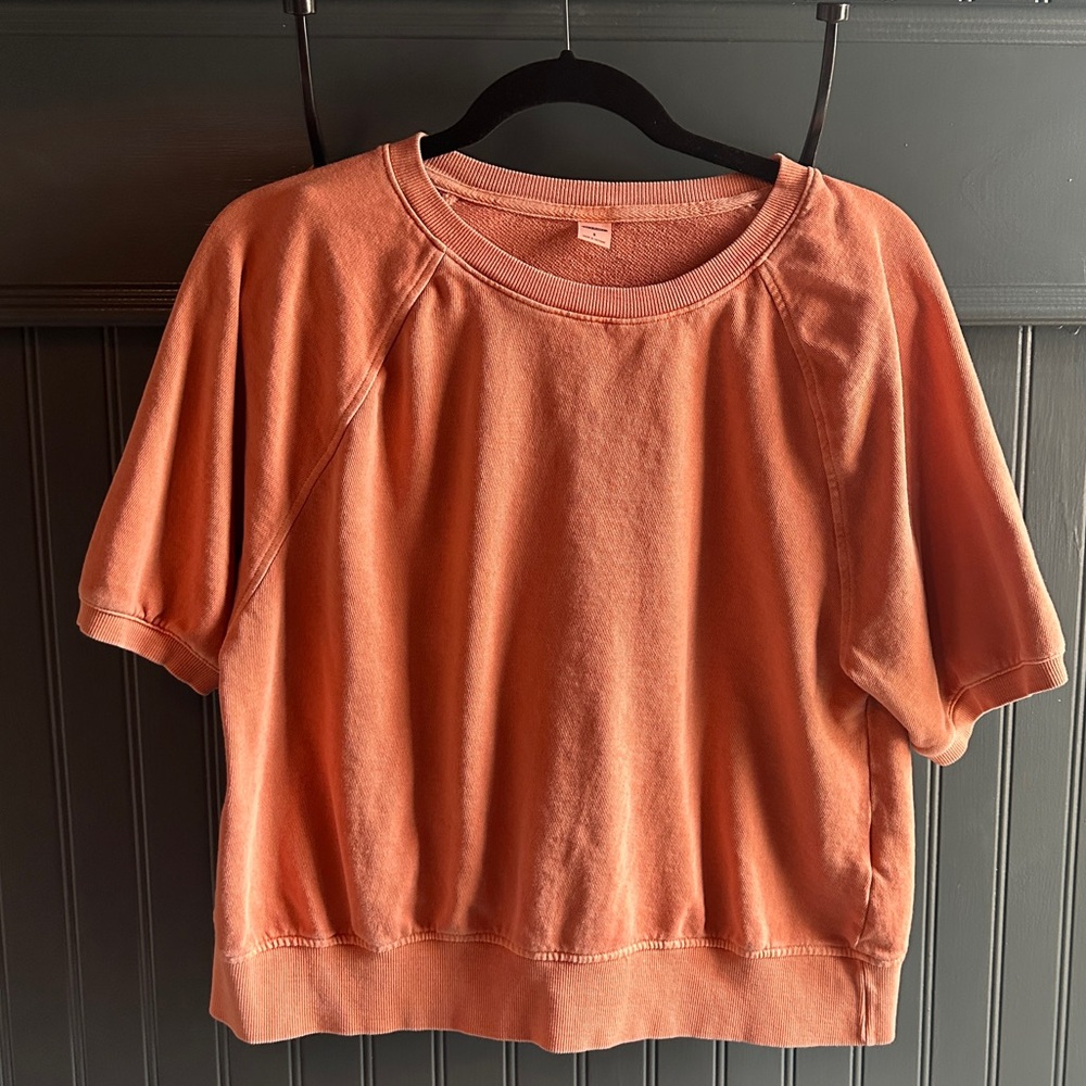 Old Navy Women's Orange Short Sleeve Sweatshirt